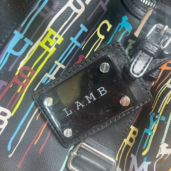 L.A.M.B. Signature Jackson Walderston Satchel Handbag Black Multicolour RARE - Picture 8 of 8